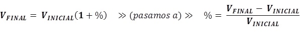 desarrollo formula porcentaje